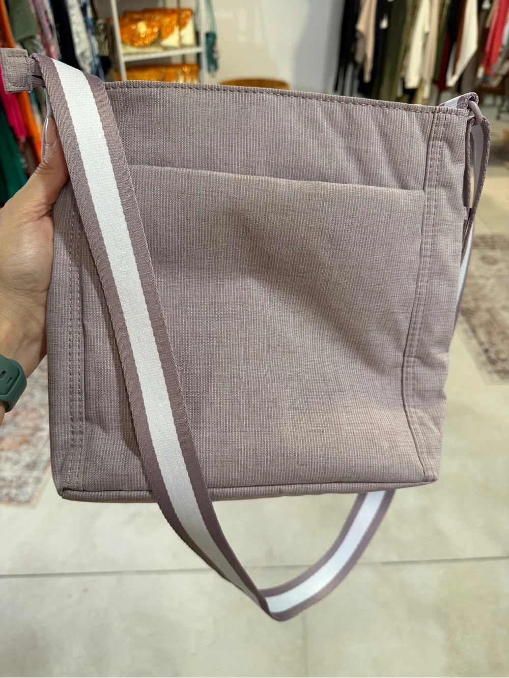 NWT Hedgren Adjustable Crossbody in Sepia/Light Lavendar color